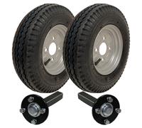 4.80/4.00x8 Trailer Kit 6ply Wheels K371 4/100mm PCD Hub & Stub axles 670kgs