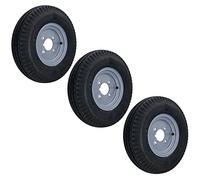 4.80 x 8/400 x 8 Inch Trailer Wheel + Tyre 4 Stud 4” PCD 4 Ply 265kg Max Load 3pk