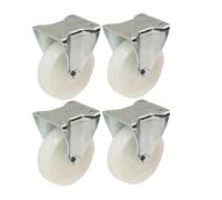 4 - 80mm 3" inch nylon castors - heavy duty fixed castor set 120kg each