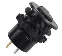 4 8A 12V Dual USB Car Charger with Built in LED Digital Voltmeter and Power Outlet Socket for Truck, RV, ATV, Motorcycle, Marine Vehicles, and More