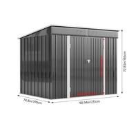4*8FT/6*8FT Outdoor Galvanized Steel Storage Shed with Dual Doors - 6ft x 8ft - Breeins | TJ Hughes