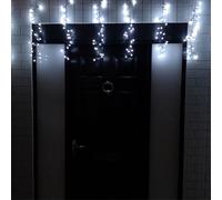 4.8m Multi Function Frosted White LED Cluster Curtain Lights Christmas Decorations with Timer Samuel Alexander White One Size