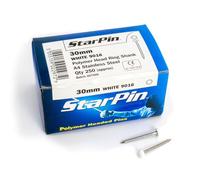 4.8mm Rapierstar StarPin Polymer Headed Pins - 30mm, White