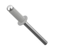 4.8mm x 10mm White Aluminium Painted Colour Blind Pop Rivet Dome Head Aluminium/Steel Shaft ISO 15977 RAL 9006 (Pack of 20) N11A