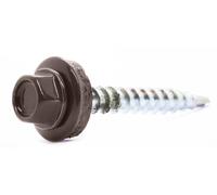 4.8mm x 20mm Chocolate Brown Self-Drilling Roofing Screws with EPDM Sealing Washer Painted RAL 8017 (Pack of 50)