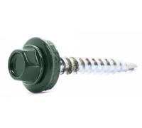4.8mm x 20mm Fir Green Self-Drilling Roofing Screws Farmer Screws with EPDM Sealing Washer Painted RAL 6009 (Pack of 50)