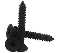 4.8mm x 32mm / No.10 x 1 1/4" Pozi Flat Head Countersunk Self Tappers Tapping Screws Zinc Plated Black DIN 7981-10 Pack
