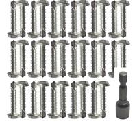 4.8mm x 32mm Self-Drilling Hex Head Screws, Pack of 50 - A2 304 Stainless Steel Tek Screws for Profile Sheet, Cladding & Structural Framing