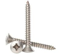 4.8mm x 50mm / No.10 x 2" A2 Stainless Steel Pozi Raised Countersunk Head Self Tappers Tapping Screws Din 7983-5 Pack