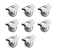 4/8pcs 1/1.25/1.5" Mini Caster Wheels Rigid Fixed Rubber Furniture Linear Wheel Low Profile Casters DIY Rolling Pulley(1 Inch-8PCS)