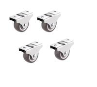 4/8pcs 1/1.25/1.5" Mini Caster Wheels Rigid Fixed Rubber Furniture Linear Wheel Low Profile Casters DIY Rolling Pulley(1 Inch-4PCS)