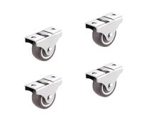 4/8pcs 1/1.25/1.5" Mini Caster Wheels Rigid Fixed Rubber Furniture Linear Wheel Low Profile Casters DIY Rolling Pulley(1.25 Inch-4PCS)
