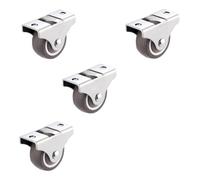 4/8pcs 1/1.25/1.5" Mini Caster Wheels Rigid Fixed Rubber Furniture Linear Wheel Low Profile Casters DIY Rolling Pulley(1.5 Inch-4PCS)