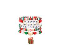 4~8Pcs Christmas Bracelets Set for Fridends Women Colorful Adjustable Layered Friendship Bracelets Merry Christmas Gifts Stocking Stuffers & Party Favors, S, Plastic, no gemstone