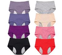 4/8Pcs Everdries, Everdries Leakproof Ladies Underwear for Old Women Over 60, Leakproof Underwear For Women Incontinence, Seamless High Waist Hip Lifting Tummy Control Panties (8Pcs,CN-4XL)