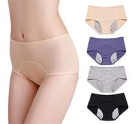 4/8Pcs High Waist Leakproof Underwear for Women,Plus Size Leak Proof Menstrual Panties Physiological Pants,Cotton Briefs Postpartum High Waisted Panties (7XL, A)