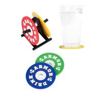 4/8Pcs Silicone Drink Coasters with Stand Gym Weight Plate Non Slip Tea Coffee Beer Wine Cup Mug Glass Bottle Mats Pads Holder Round Coaster Kitchen Bar Pub Dining Table Top Protect Decor (8, Mix)