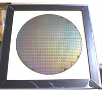 4-8''Silicon Wafer IC Lithography Sample Semiconductor Display Piece for Technology Decoration and Educational Demonstration (8"(No.76+black Frame))