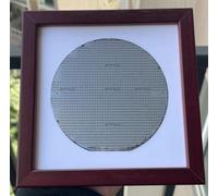 4-8''Silicon Wafer IC Lithography Sample Semiconductor Display Piece for Technology Decoration and Educational Demonstration (4"(No.2+ Frame))