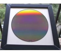 4-8''Silicon Wafer IC Lithography Sample Semiconductor Display Piece for Technology Decoration and Educational Demonstration (8"(No.78+black Frame))