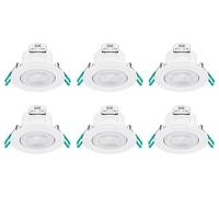 Sylvania SylSpot 6 Pack Neutral White Recessed 4.8W LED Spotlight - Size: 4.55 x 8.7 x 8.7cm - Wilko