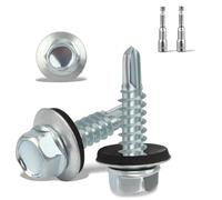 4.8x19 mm Self-Drilling Roofing Screws, 120 pcs Hex Head Self Tapping Screws, 2 M8 Hex Socket Bits Tech Screw, Hex Head Self-Drilling Roof Screws with Rubber Sealing Washer