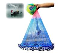 4.9-11.8' Height Multicolor Beginners Throw Cast Net, Folded Monofilament Spin Network Bait Fish Net with Canvas Bag for Lakes Rivers Shoal(H 2.1m/6.9ft)