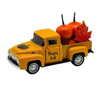 4.9″ Mini Fall Vintage Metal Pumpkin Truck Decor with Pumpkins and Maple Leaves - Fall Rustic Farmhouse Style Table Centerpiece, Thanksgiving & Autumn Havest Tiered Tray Decoration for Home Kitchen
