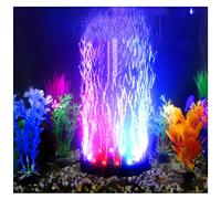 4.92 inch 12 LEDs Fish Tank Light, Bubbler Stone, LED Aquarium Lights, Air Stone Disk, Submersible Fish Tank Aquarium Decorations Accessories, Underwater Round Small Bubbles Lamp (Connect to air Pump)