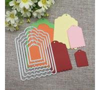 4.96 x 3.23 Inch Geometry Label Metal Cutting Dies Stencils for Scrapbooking Embossing Handcraft Decoration,Die Cuts Stencils