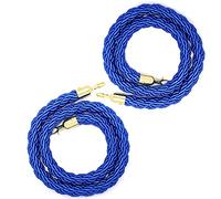 4.9ft Blue Nylon Ber Rope 2 Pack - 2.8mm VIP Queue Divider Cords with Clips, Durable Crowd Control Ropes for Outdoor Events, Party, and Barrier Management