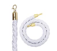 4.9ft Hemp Rope 2 Pack, 2.8mm Stanchion Ropes with Clip Hook for Outdoor Crowd Control, Durable Brown Nylon Cord for Events and Queue Management