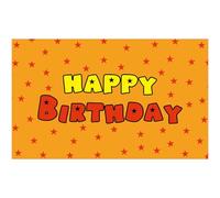4.9x3.3ft Anime Theme Happy Birthday Backdrop, Yellow and Red Stars Print Photo Decor Banner Pre-Punched Cartoon Wall Sign for Boys Kids Birthday Party Supplies
