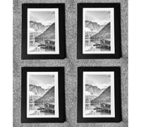 4 A4 Black Photo Certificate Frames Portrait Landscape Hang Stand