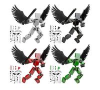 4 Action Figures, 3D Printed Action Figure, Multi-Jointed Movable Roblot Toys, DIY Educational Movable Joints, Robot Motion Figures For Kids Collectors Game Lovers Desktop Decorations