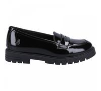 (4 (Adults'), Black) Hazel Patent SNR Black Girls Slip On School Shoes
