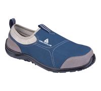 (4 (Adults)) Delta Plus Miami Blue Canvas Slip On Steel Toe Safety Trainers