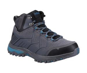 (4 (Adults'), Grey/Blue) Wychwood Mid Grey/Blue Waterproof Ladies Eco-Conscious Lace-up Boots