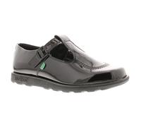 (4 (Adults')) Kickers Fragma T-Bar Older Girls School Shoes Black