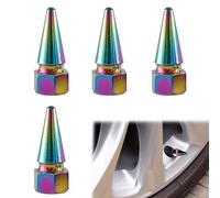 4 Air Bike Dust Valve Caps Made of Aluminium French Valve Adapter Tyre Air Valve Cap Dust Caps for Tyre Valves Rim Caps for Ball Tyres Tyre Valve Core Colourful