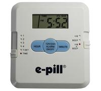 4 Alarm Pill Box Organiser with Vibration Reminder Pill Box with Two Color Choices (White) by E Pill Medication Reminders
