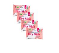 4×Aldi Lācurā 3 In 1 Cleansing Biodegradable Facial Wipes - Dry Skin - With Sweet Almond Oil, Pro-Vitamin B5 & Glycerin | 25Wipes Each [4 PACK]