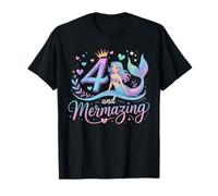4 And Amazing Funny 4th Birthday Mermaid Lover Kids Toddler T-Shirt