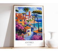 4 Antibes Poster French Riviera Poster Gift For Travel Lover European poster France Travel Print Poster A5 - Wall Art Home Decor Movie Poster Canvas Film Cinema Retro Vintage Cult Classic Nostargic S