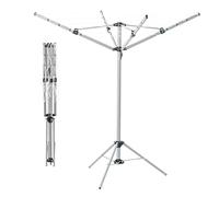 4 Arm 16M Portable Rotary Airer Washing Line Clothes Dryer Foldable Compact With Tripod Stand Powder Steel Indoor Outdoor Garden Caravan Laundry Camping Free Standing