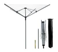 4 Arm 60M Heavy Duty Rotary Airer Washing Line Garden Outdoor Laundry Drying Folding Clothes Dryer With Ground Spike & Cover