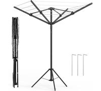 4 Arm Rotary Washing Line Freestanding Portable Airer Foldable Outdoor Indoor
