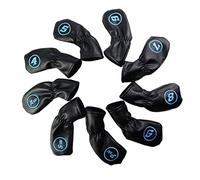4-AW 9pcs Golf Club Head Cover Irons Headcover Protector Sleeve Black