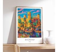 4 Baghdad Poster Islamic Decor Islamic Art Middle Eastern Art Baghdad Gift Baghdad Travel Poste Poster A5 - Wall Art Home Decor Movie Poster Canvas Film Cinema Retro Vintage Cult Classic Nostargic Sa
