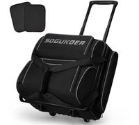 4 Ball Bowling Bag with Wheels,Integrated Main Compartment,900D Heavy Duty Bowling Roller Bag with Shoe Compartment, Telescoping Handle,Multiple Accessory Pockets for League Tournament Travel